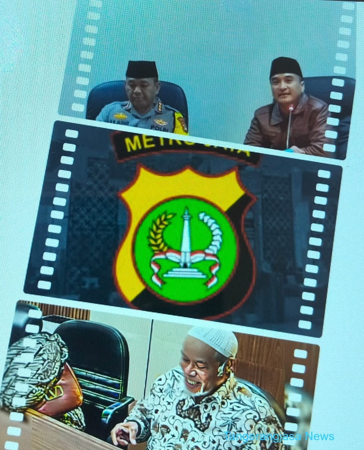 Foto kompilasi Ketua GP Ansor Kota Tangerang Midyani, kuasa hukum Ichwan Tuankotta saat di Polres Bogor, dan logo Polres Metro Tangerang Kota