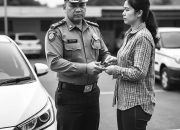 Ilustrasi garis polisi dan logo Kepolisian Negara Republik Indonesia (Polri) sebagai simbol penegakan hukum dan integritas institusi