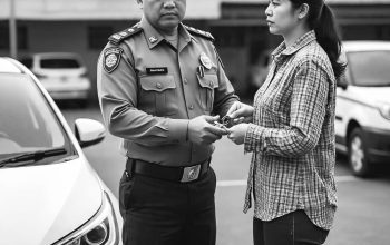 Ilustrasi garis polisi dan logo Kepolisian Negara Republik Indonesia (Polri) sebagai simbol penegakan hukum dan integritas institusi