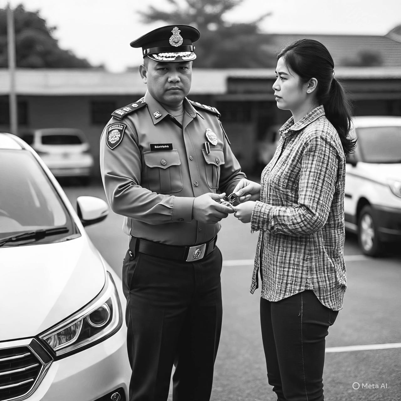 Ilustrasi garis polisi dan logo Kepolisian Negara Republik Indonesia (Polri) sebagai simbol penegakan hukum dan integritas institusi