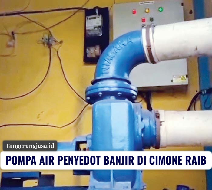 Kondisi gardu pompa air di Cimone Jaya yang rusak pasca aksi pencurian mesin penyedot banjir.