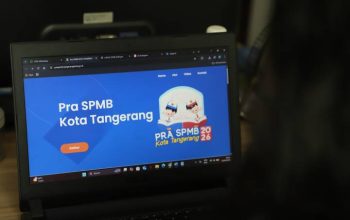 Visual infografis alur pendaftaran daring Pra-SPMB Kota Tangerang 2026 di portal resmi.