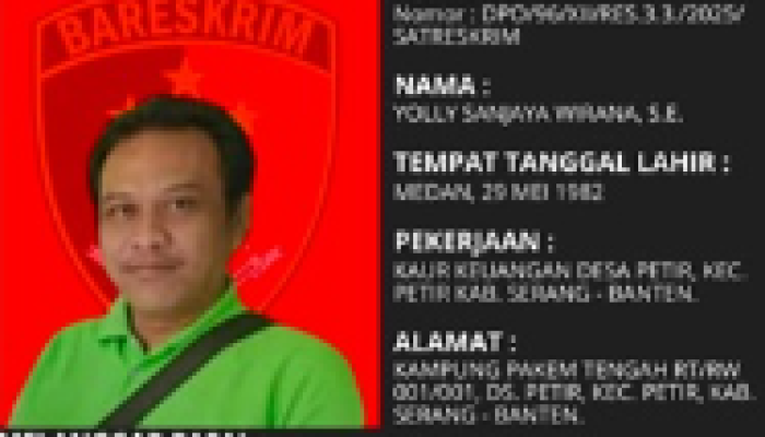 Oknum Kaur Keuangan Desa Petir Tersangka Korupsi Dana Desa Rp1 Miliar Diringkus di Serang