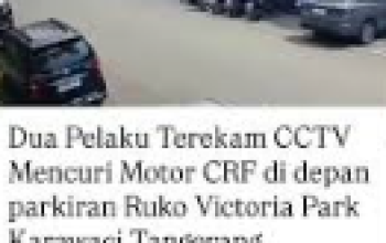 Rekaman CCTV aksi pencurian motor Honda Scoopy di parkiran minimarket wilayah Pasar Kemis.