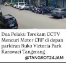 Rekaman CCTV aksi pencurian motor Honda Scoopy di parkiran minimarket wilayah Pasar Kemis.