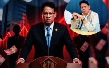 Menteri Keuangan Purbaya Yudhi Sadewa saat memberikan paparan mengenai sinergi kebijakan fiskal dan penegakan hukum dalam Dialog Kebangsaan di Bandung.