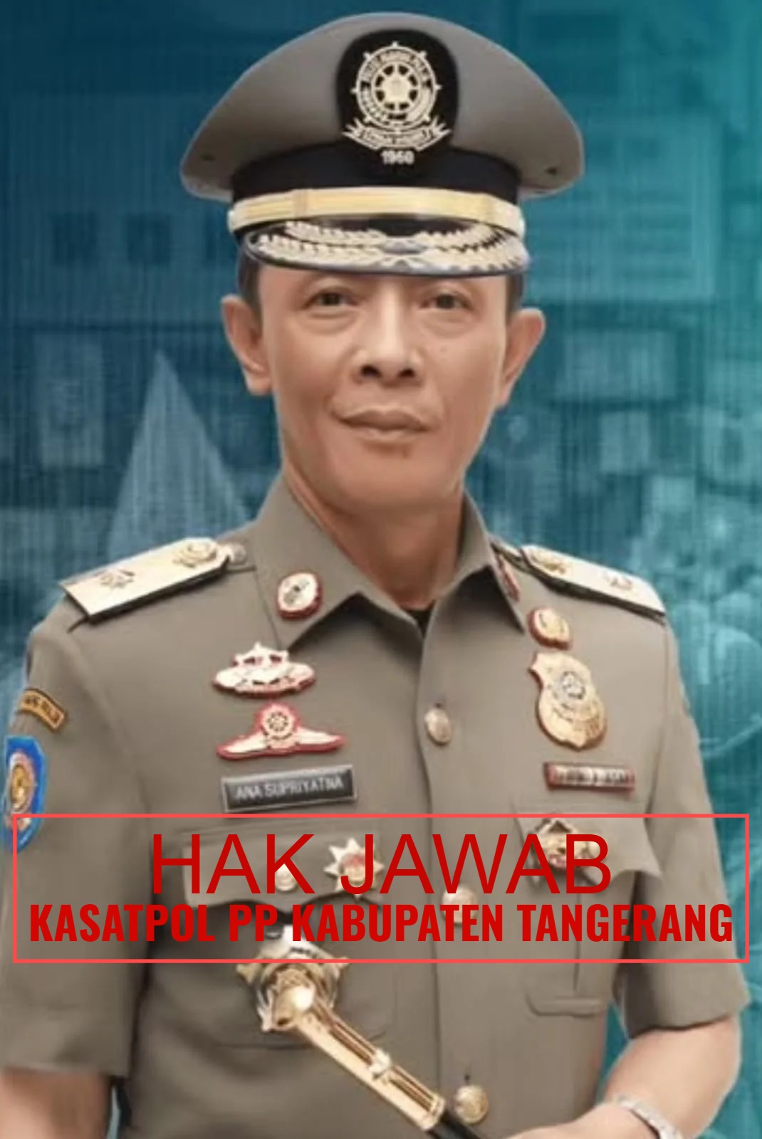 Gedung Kantor Satpol PP Kabupaten Tangerang dengan papan nama resmi instansi.